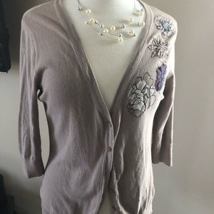Merona medium beige 3/4 sleeve cardigan